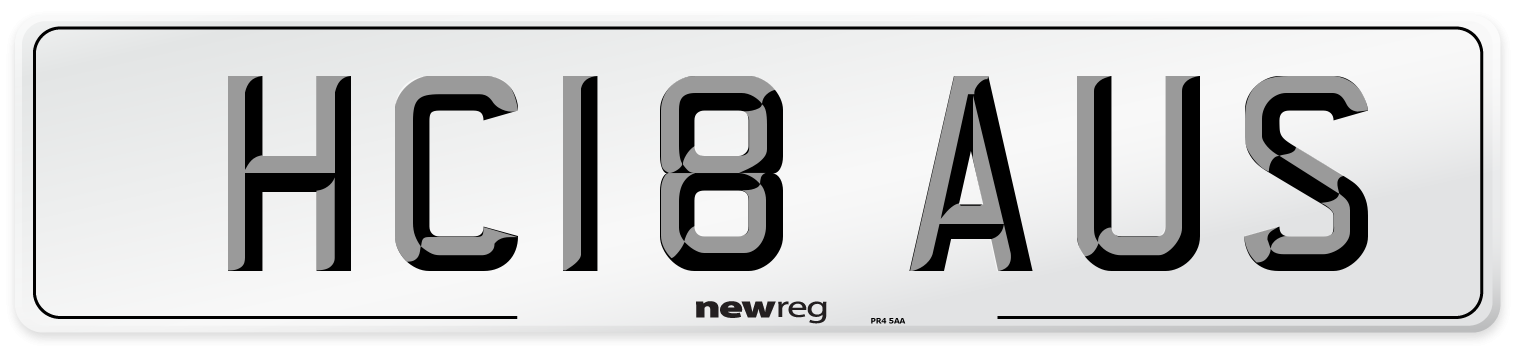 HC18 AUS Number Plate from New Reg